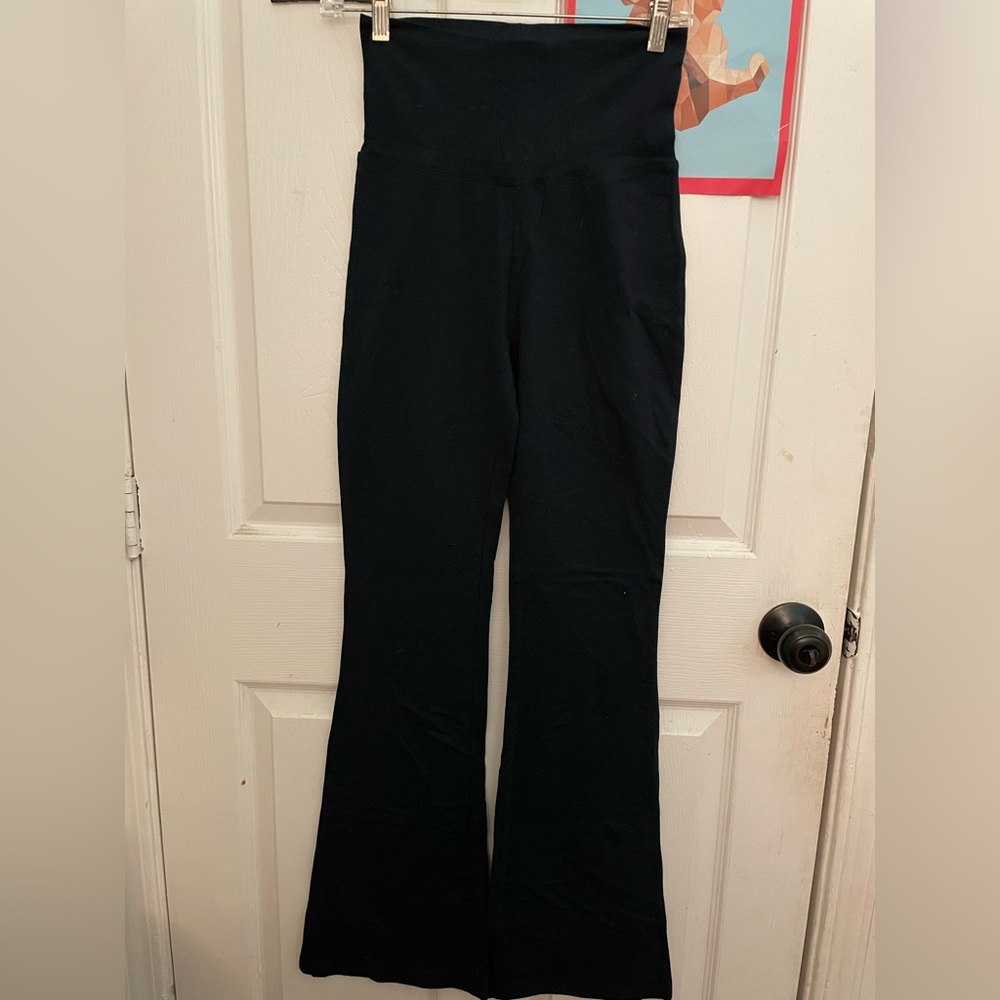 Navy blue flared leggings